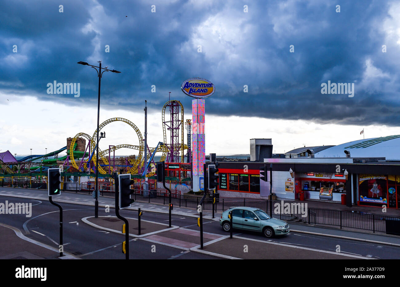Southend On Sea Essex UK - Adventure Island theme park on the seafront Stock Photo