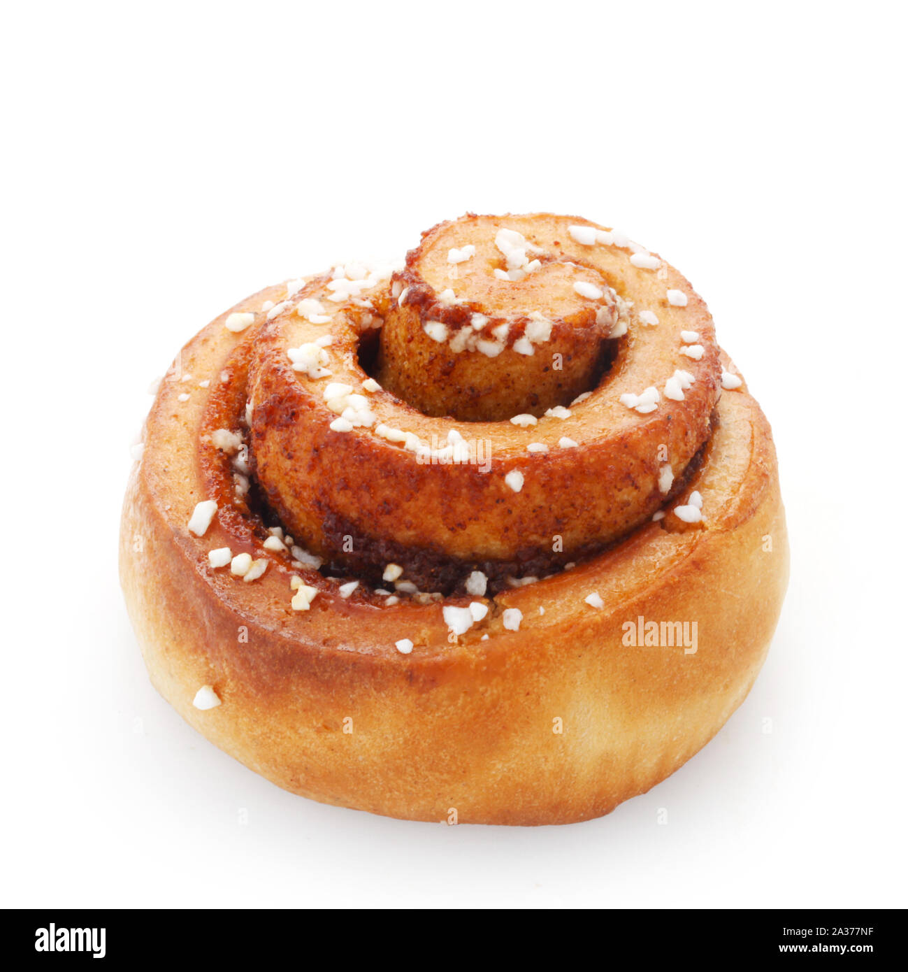 Cinnamon Bun Isolated On White Stock Photo - Alamy