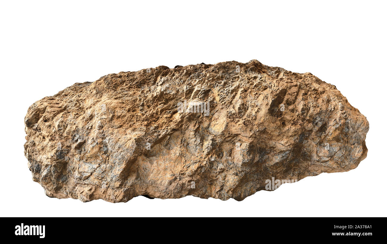 natural brown rock isolated on white background Stock Photo