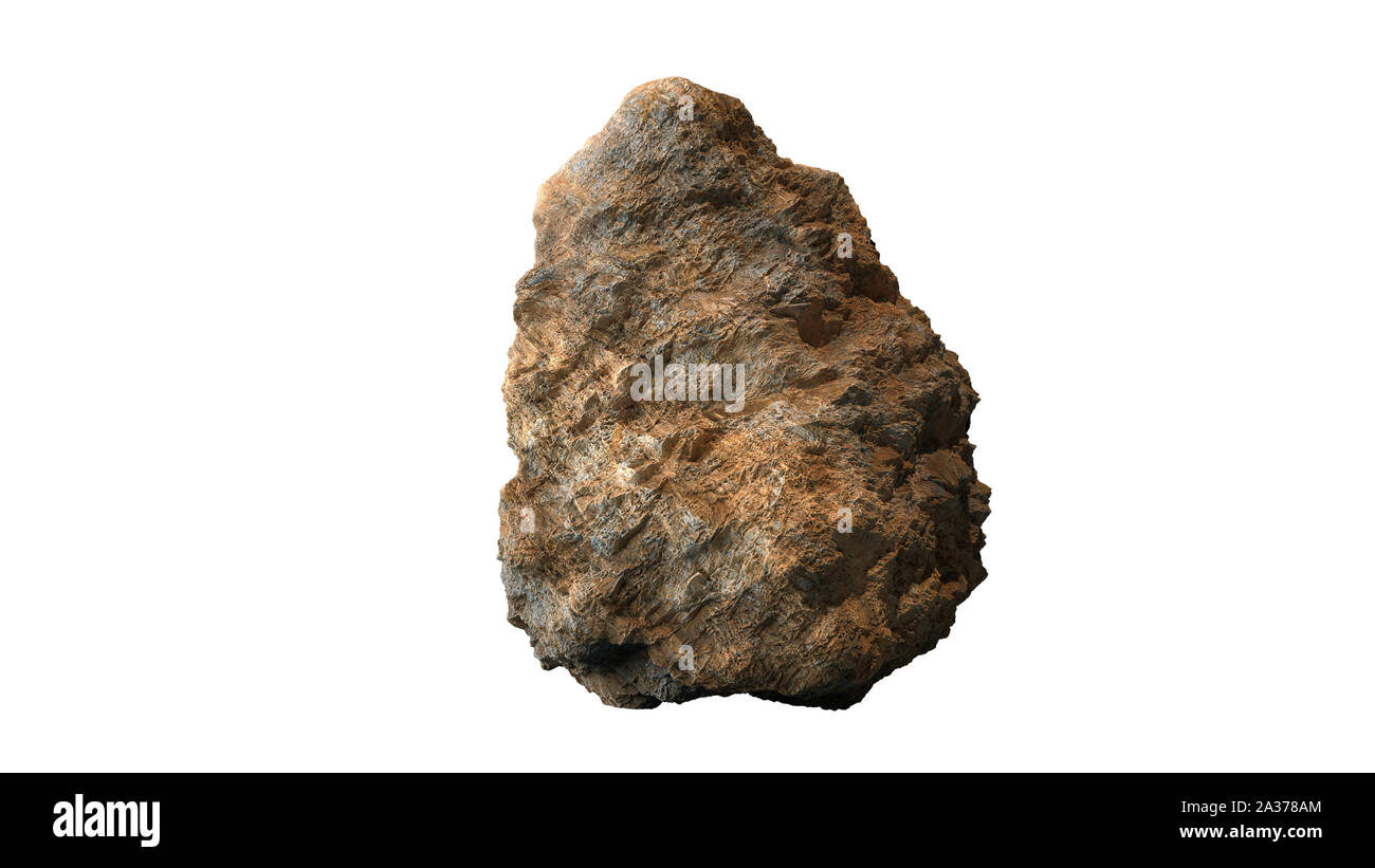 natural brown rock isolated on white background Stock Photo