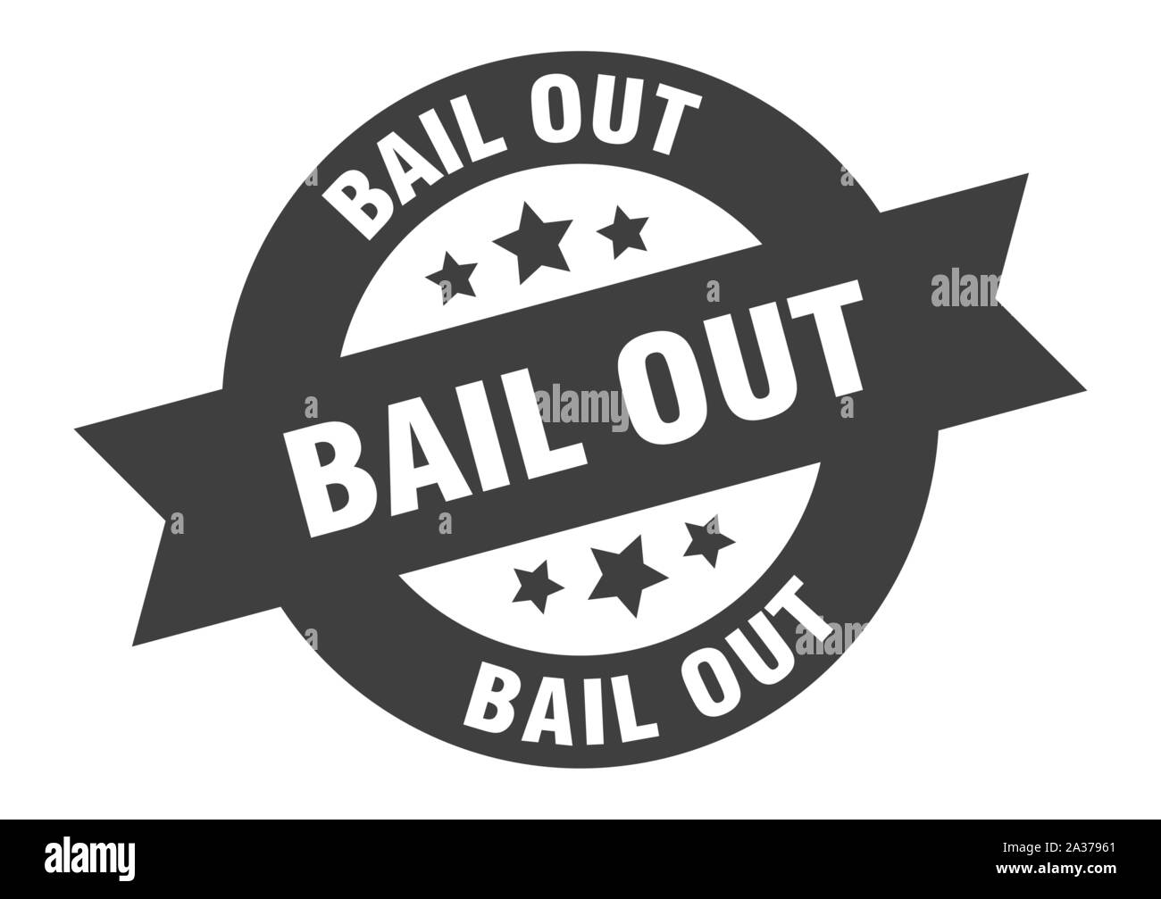 bail out sign. bail out black round ribbon sticker Stock Vector Image