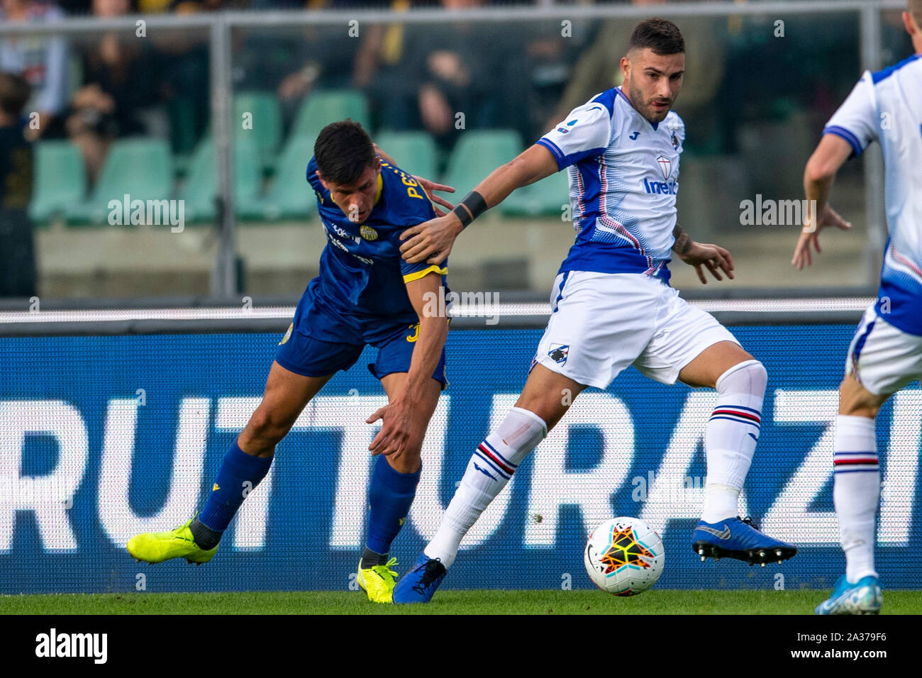 Nicola Murru Sampdoria Matteo Pessina Hellas Verona During The Italian Serie A Match Between Hellas Verona