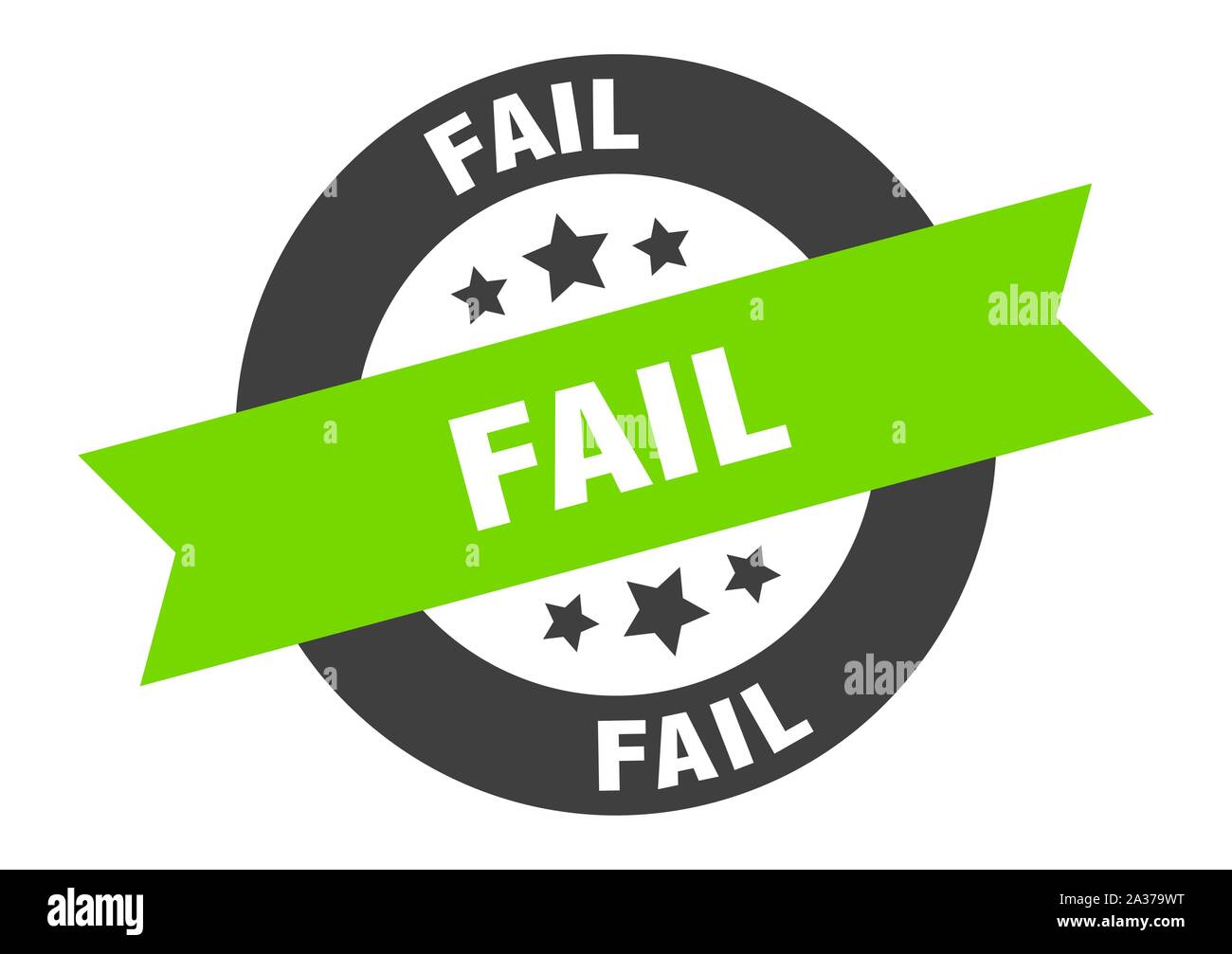Fail C fail sign. fail black-green round ribbon sticker Stock Vector Image ...