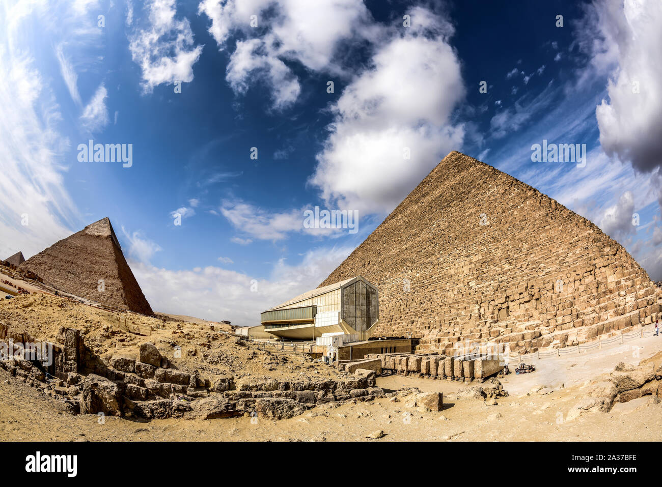 Great Pyramids in Giza, Egypt Stock Photo