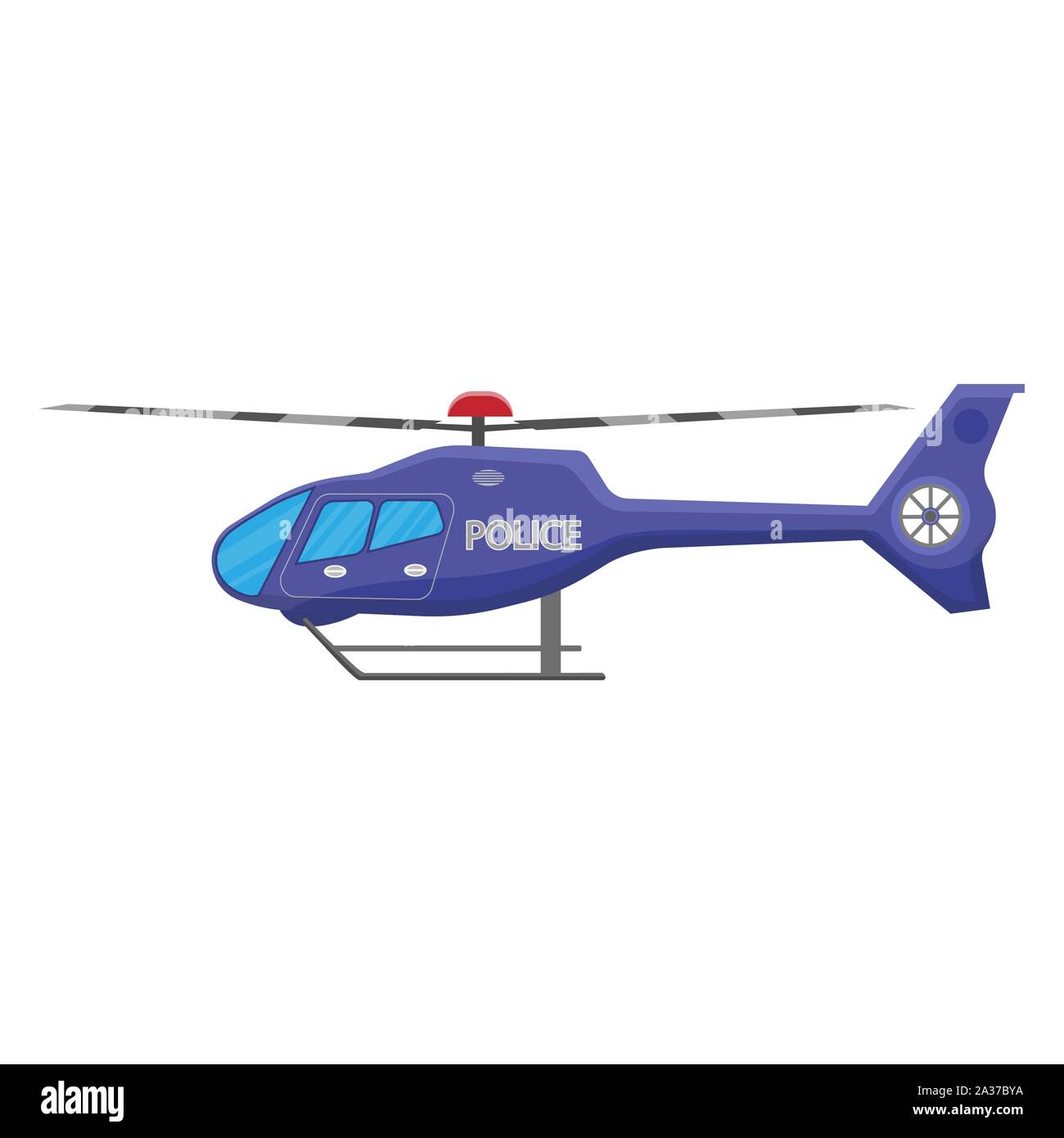 Police helicopter icon isolated on white background, air transport, aviation, vector illustration. Stock Vector