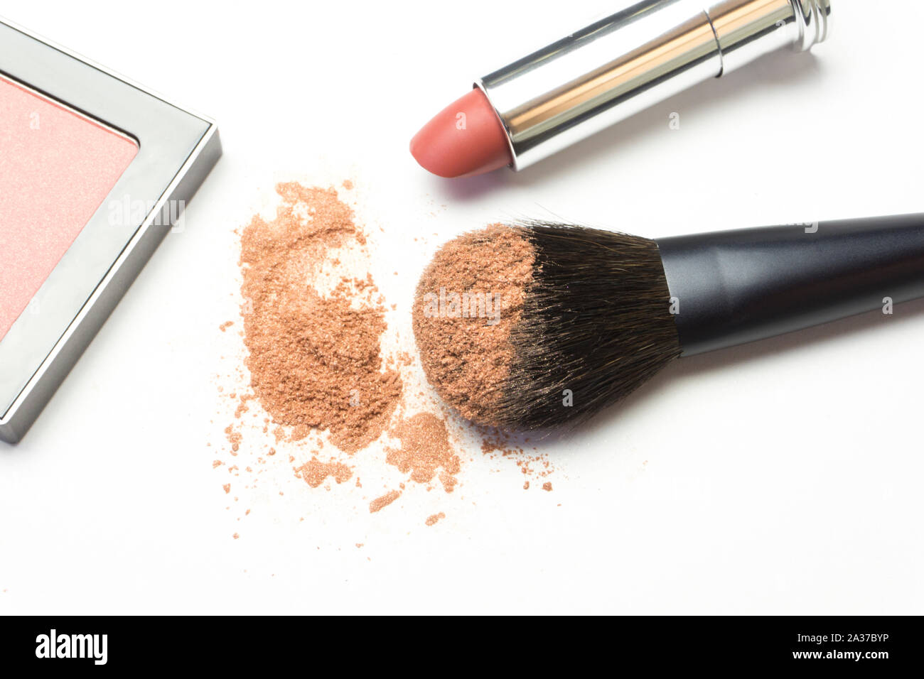 brush cosmetic for cheeks and air brush Stock Photo