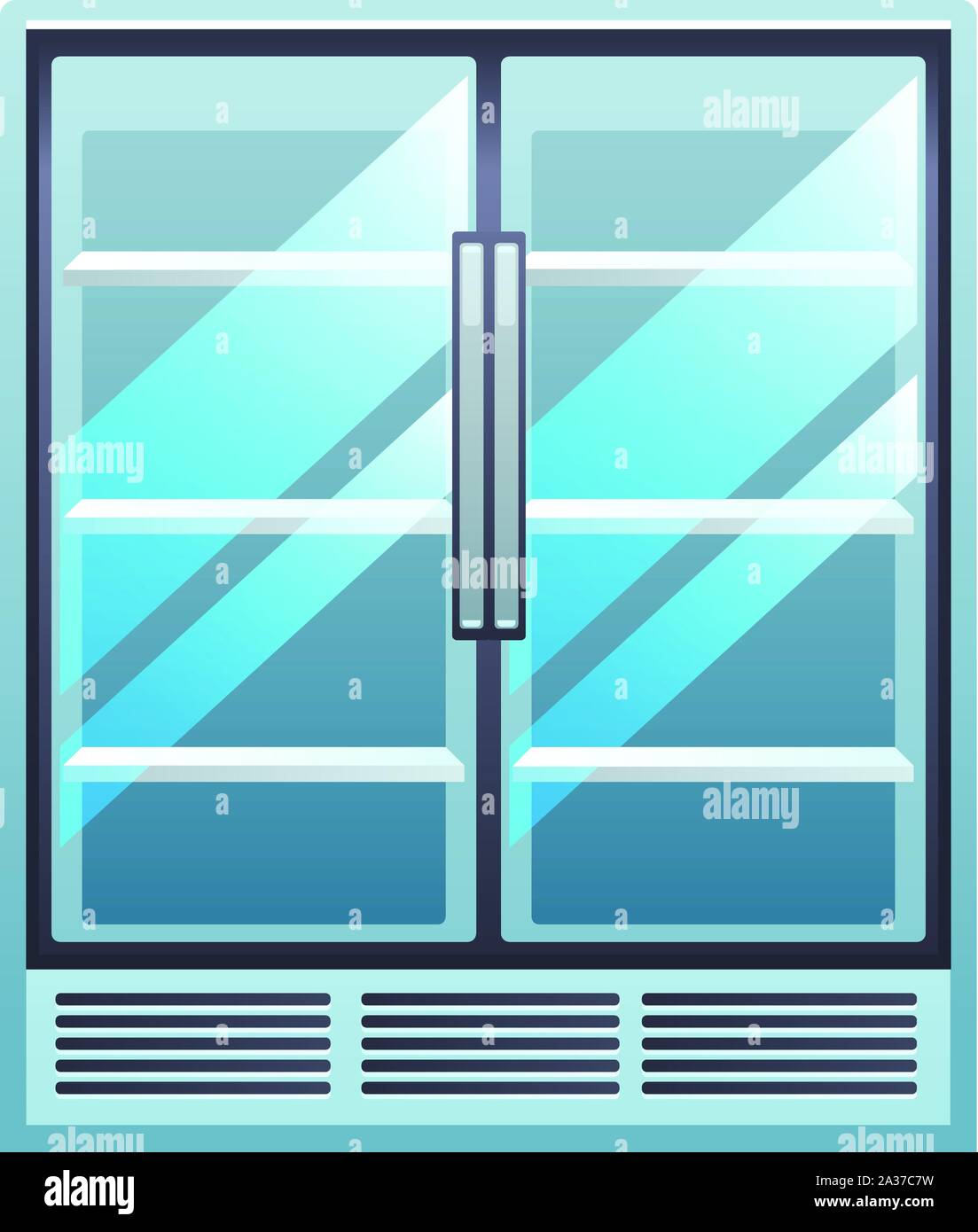 Drinks fridge icon. Cartoon of drinks fridge vector icon for web design isolated on white