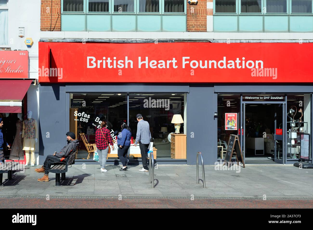 The exterior of the British Heart Foundation charity shop on The Broadway  Southall West London England UK Stock Photo - Alamy
