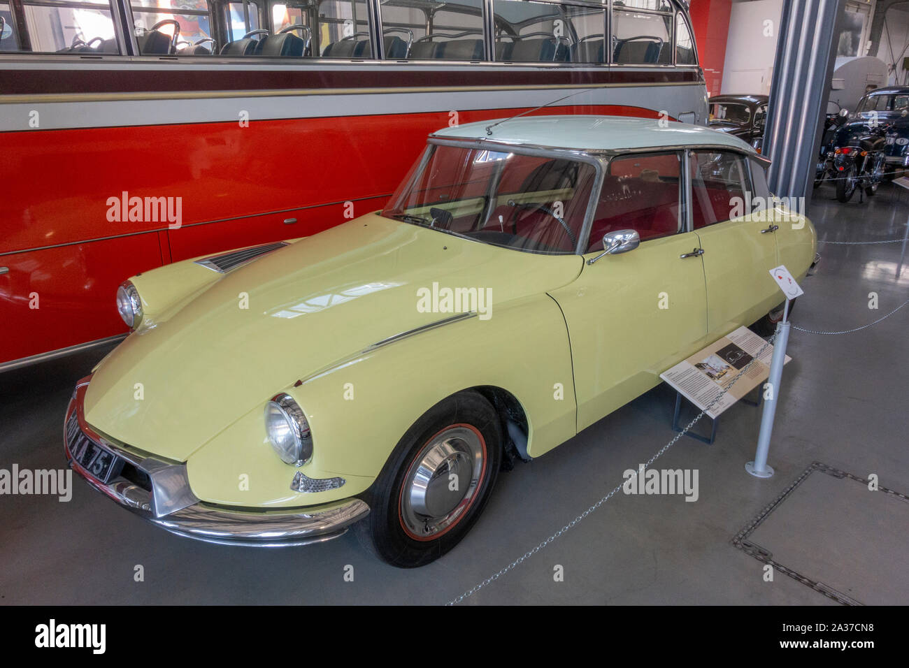 A Citroen DS 19 'Goddess' (1960) in the Deutsches Museum Verkehrszentrum (German Transport Museum), Munich, Germany. Stock Photo