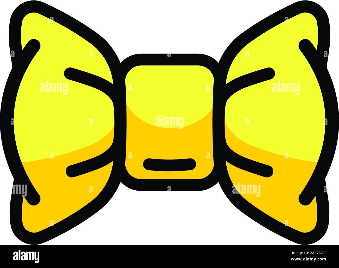 Fashion yellow bow tie icon. Outline fashion yellow bow tie vector icon ...