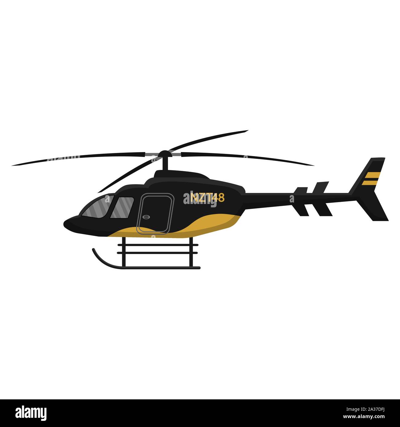 Multipurpose helicopter icon isolated on white background, air transport, aviation, vector illustration. Stock Vector