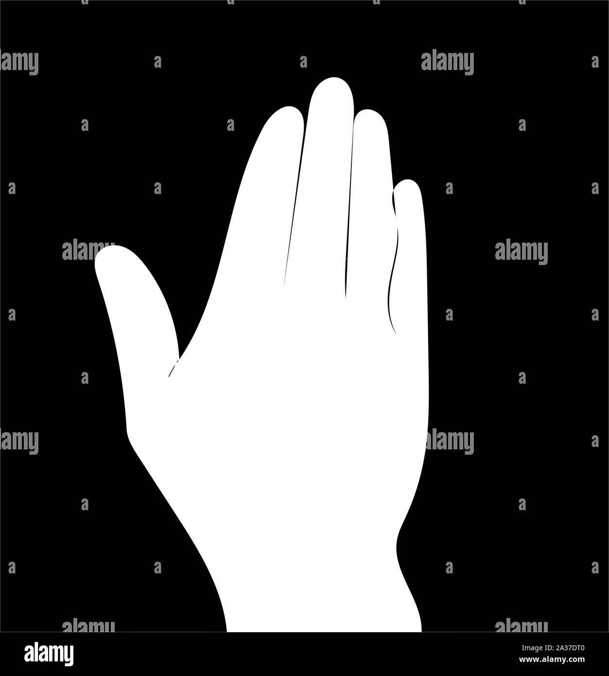 Artfully and ornate image of one hand in black and white colors optics ...