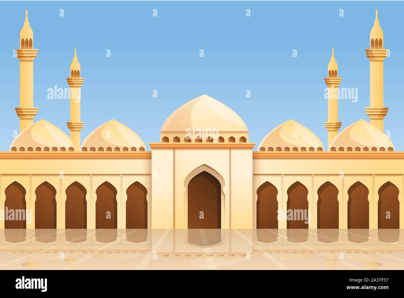 Mosque temple concept background. Cartoon illustration of mosque temple  vector concept background for web design Stock Vector Image & Art - Alamy