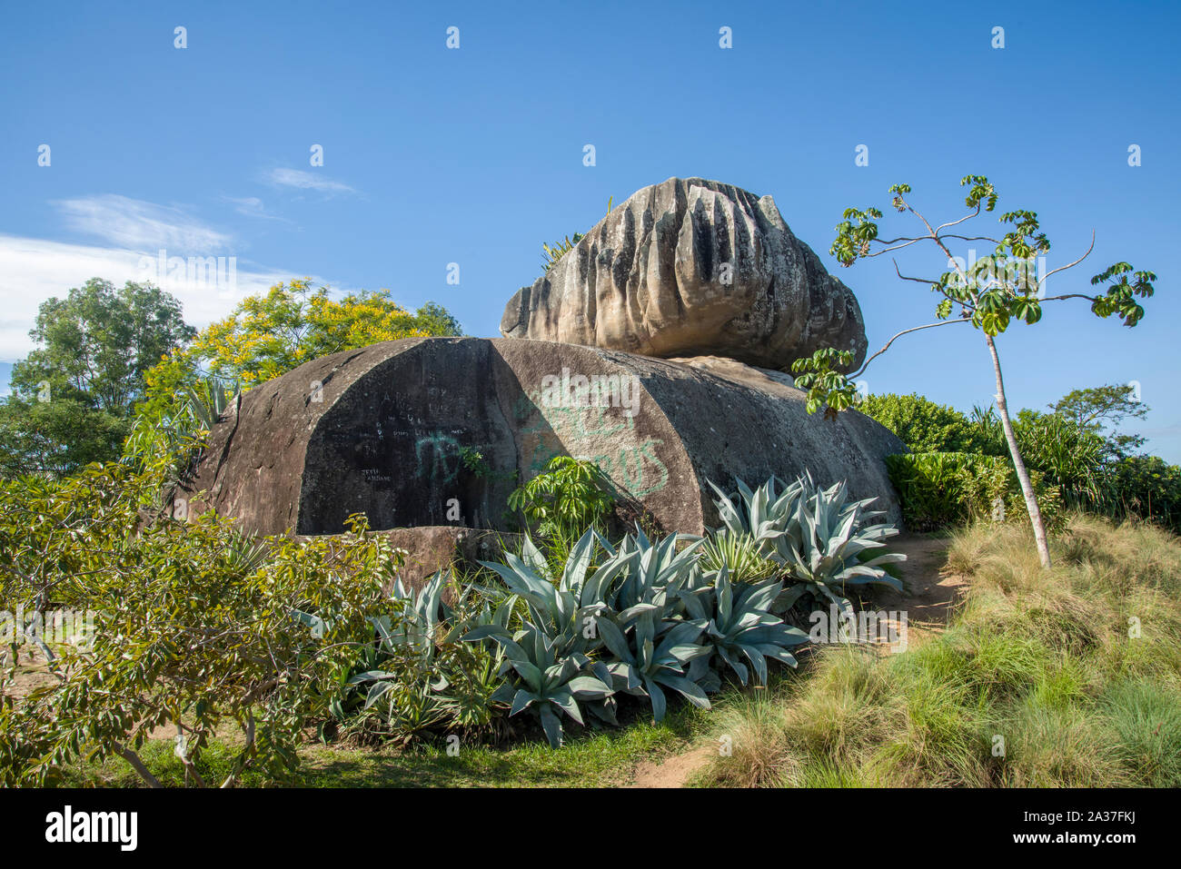 The impressive Onion Stone at the Onion Stone Park in Vitória downtown, Espirito Santo State, Brazil Stock Photo