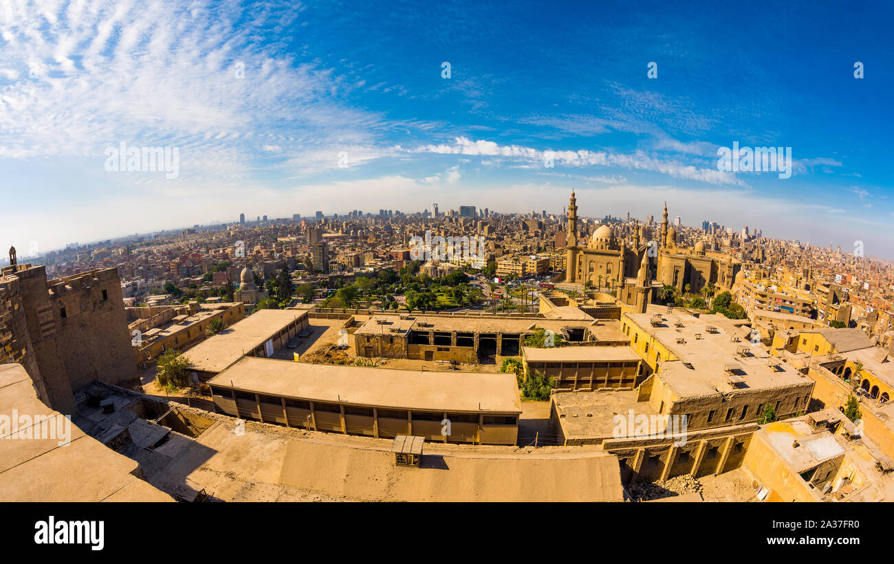 Panoramic view from the citadel of Cairo, Egypt Stock Photo