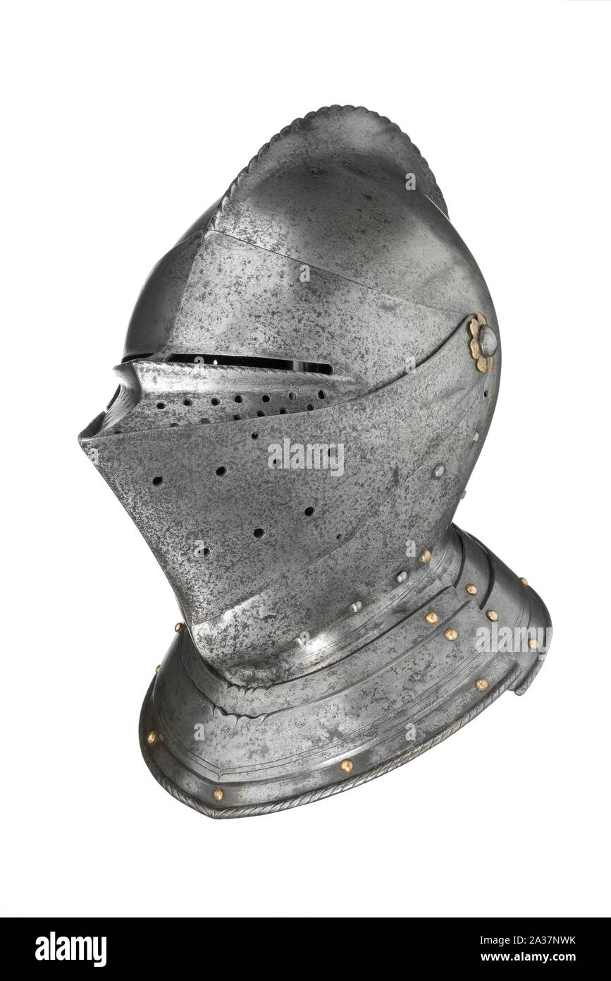 helmet of medieval knight armour suit Stock Photo Alamy
