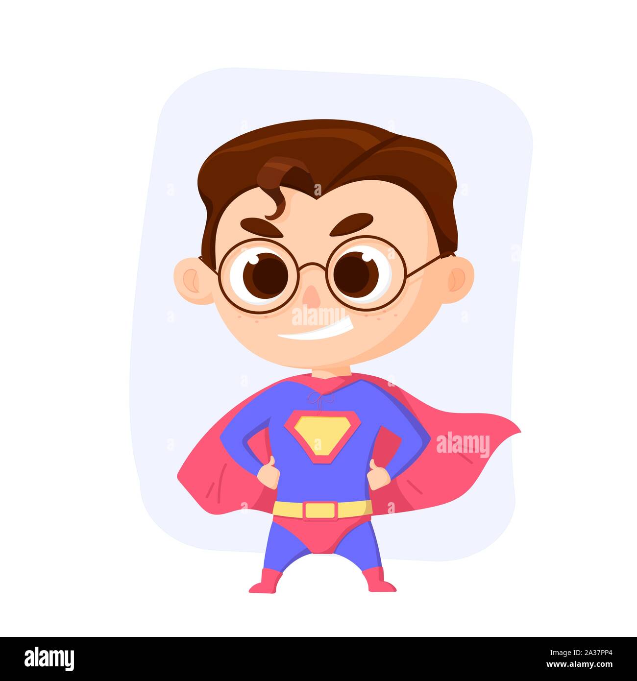 Superboy character. superkid. red and blue vector illustration. eps Stock Vector