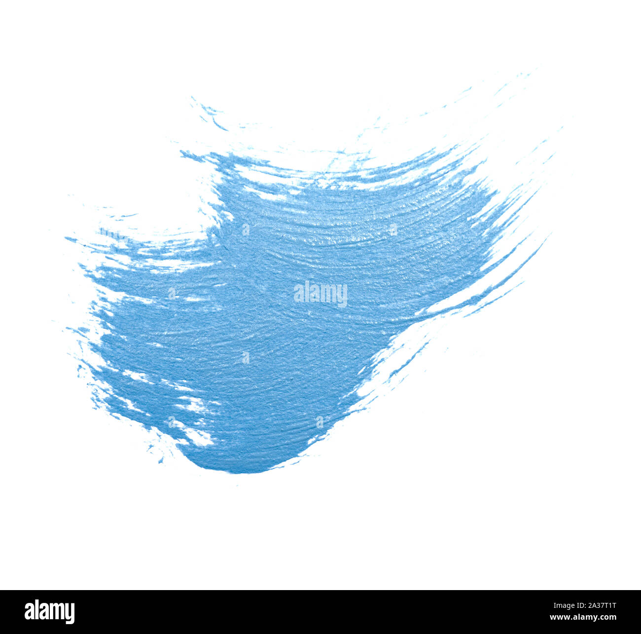 Blue acrylic paint smear isolated on white background Stock Photo - Alamy