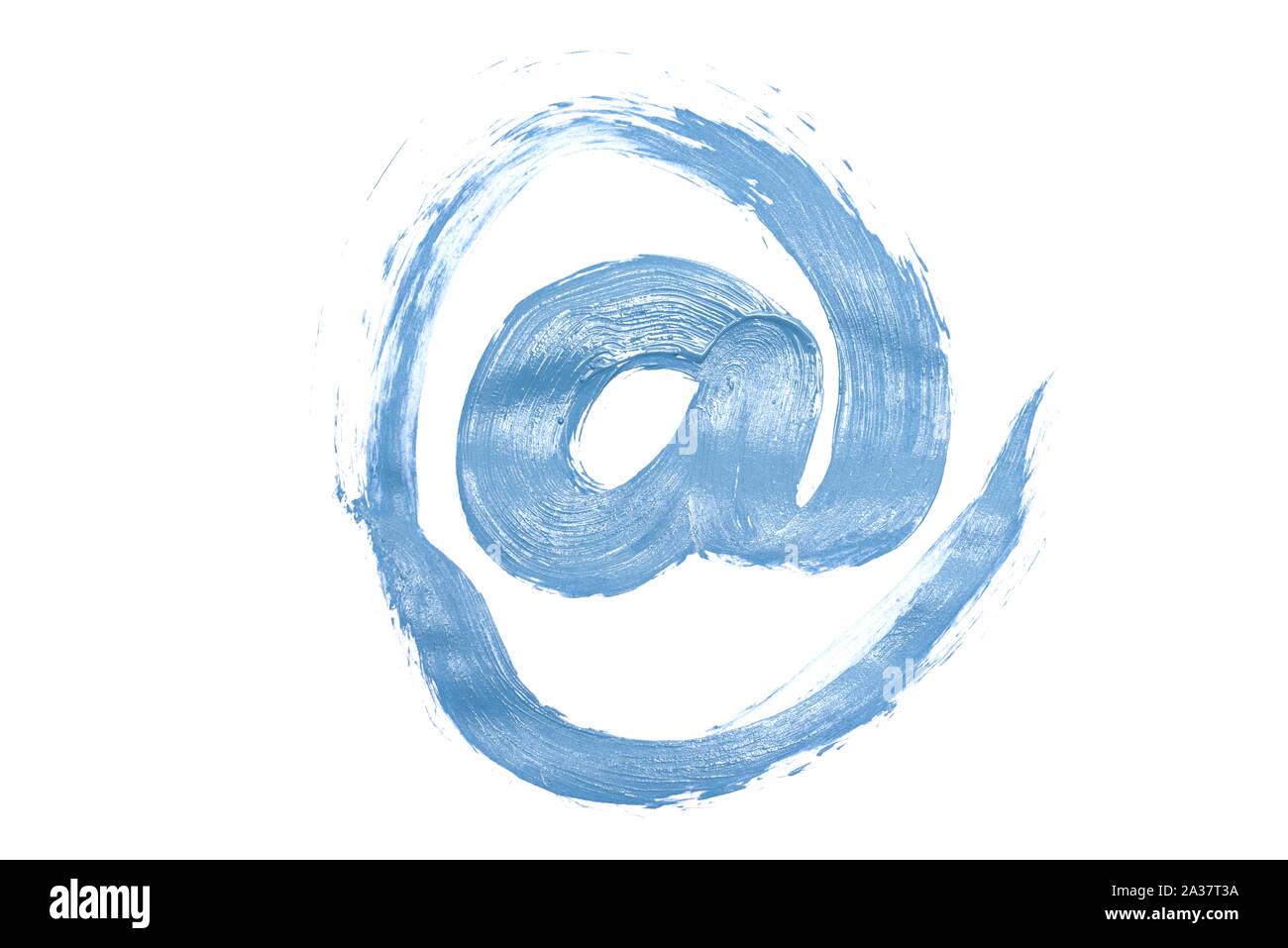 At symbol blue paint strip isolated on white background Stock Photo - Alamy