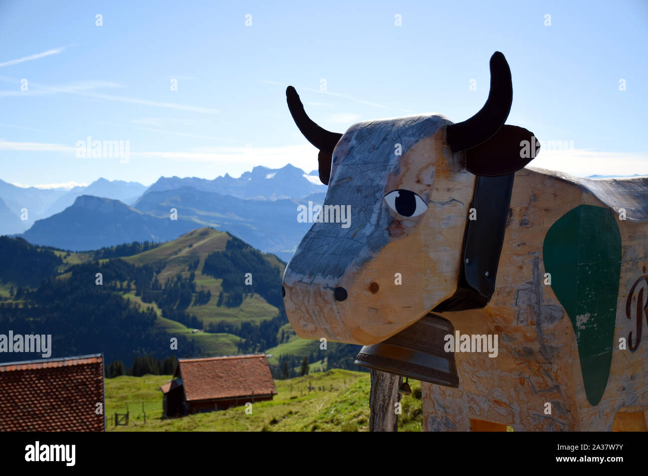 Wooden cow statue hi-res stock photography and images - Alamy