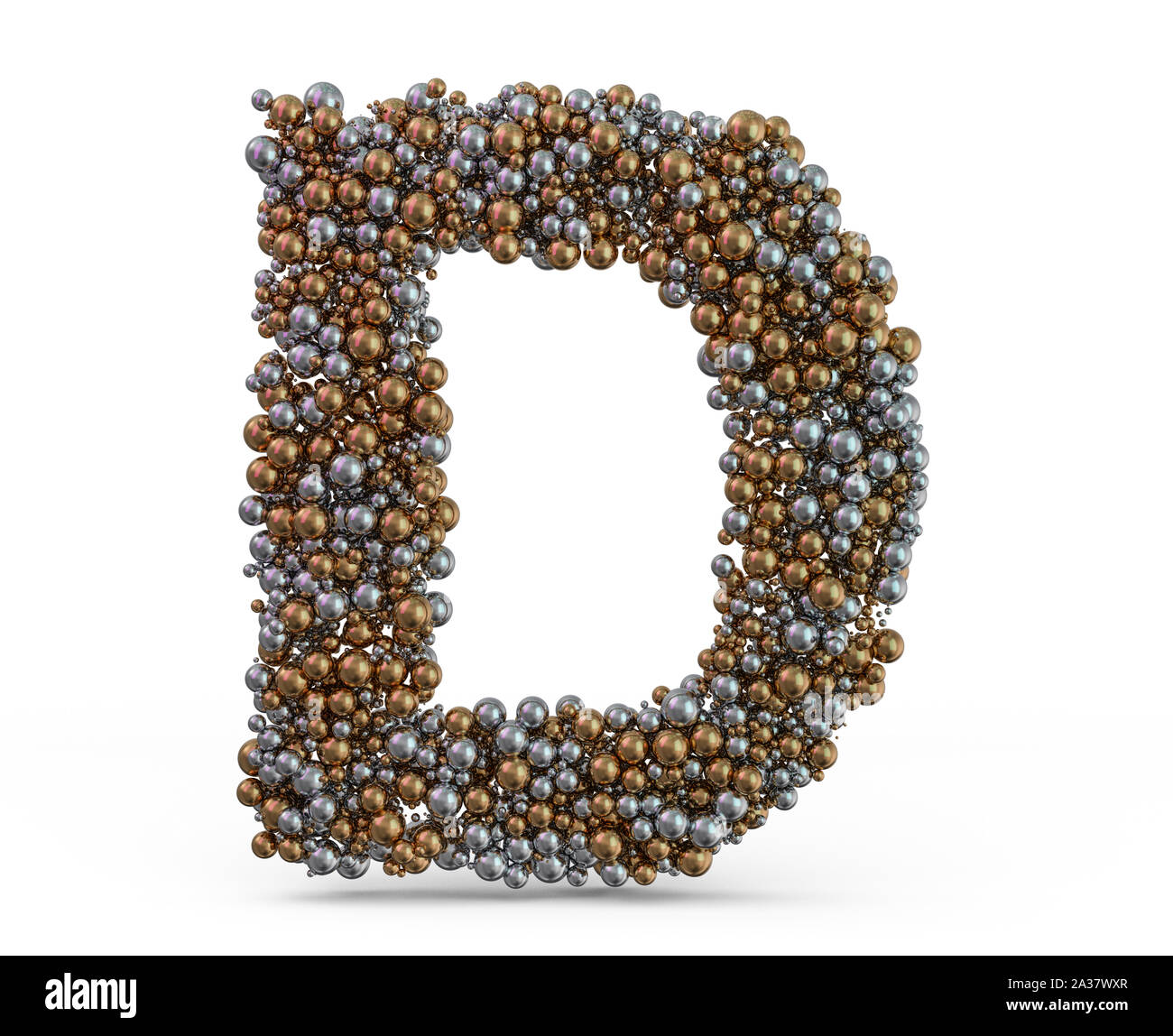 Light gold letter D on the background. 3D rendering Stock Photo - Alamy