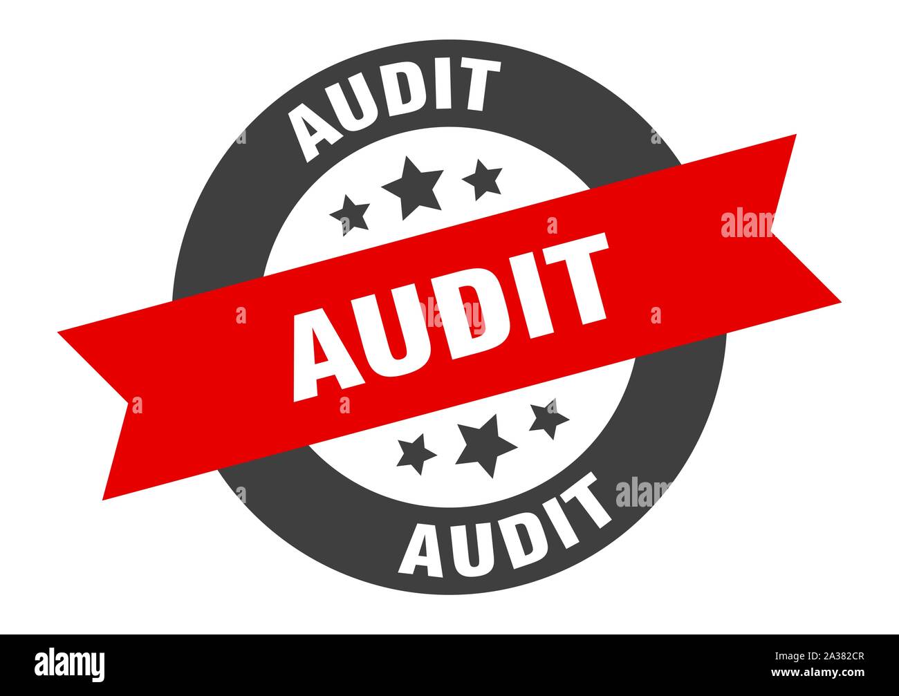 audit sign. audit blackred round ribbon sticker Stock Vector Image