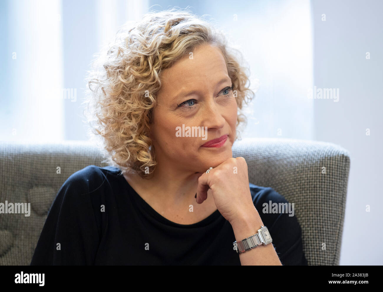 Manchester, UK. 6th October 2019. Channel 4 journalist Cathy Newman appears at Manchester Literature Festival discussing her book Bloody Brilliant Women. © Russell Hart/Alamy Live News. Stock Photo
