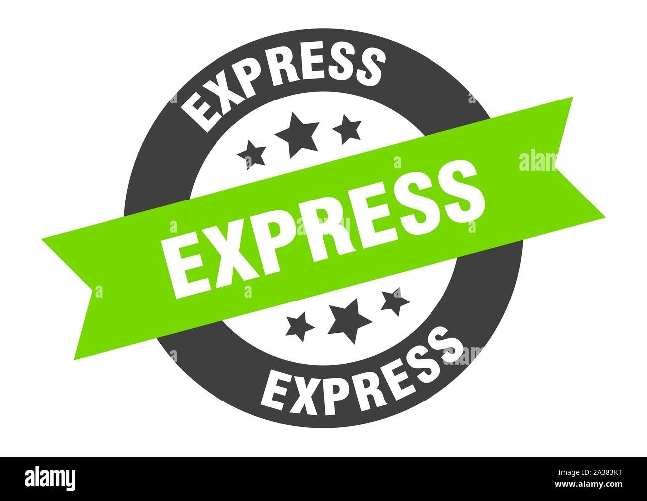 express sign. express black-green round ribbon sticker Stock Vector ...