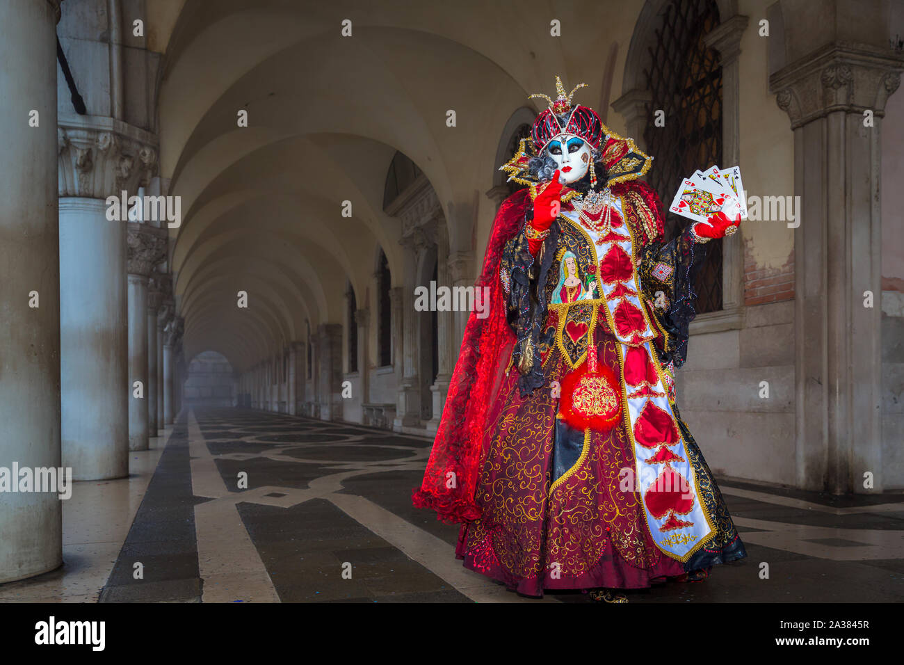 A woman dressed up for the Carnival in Venice, Veneto, Italy Stock Photo