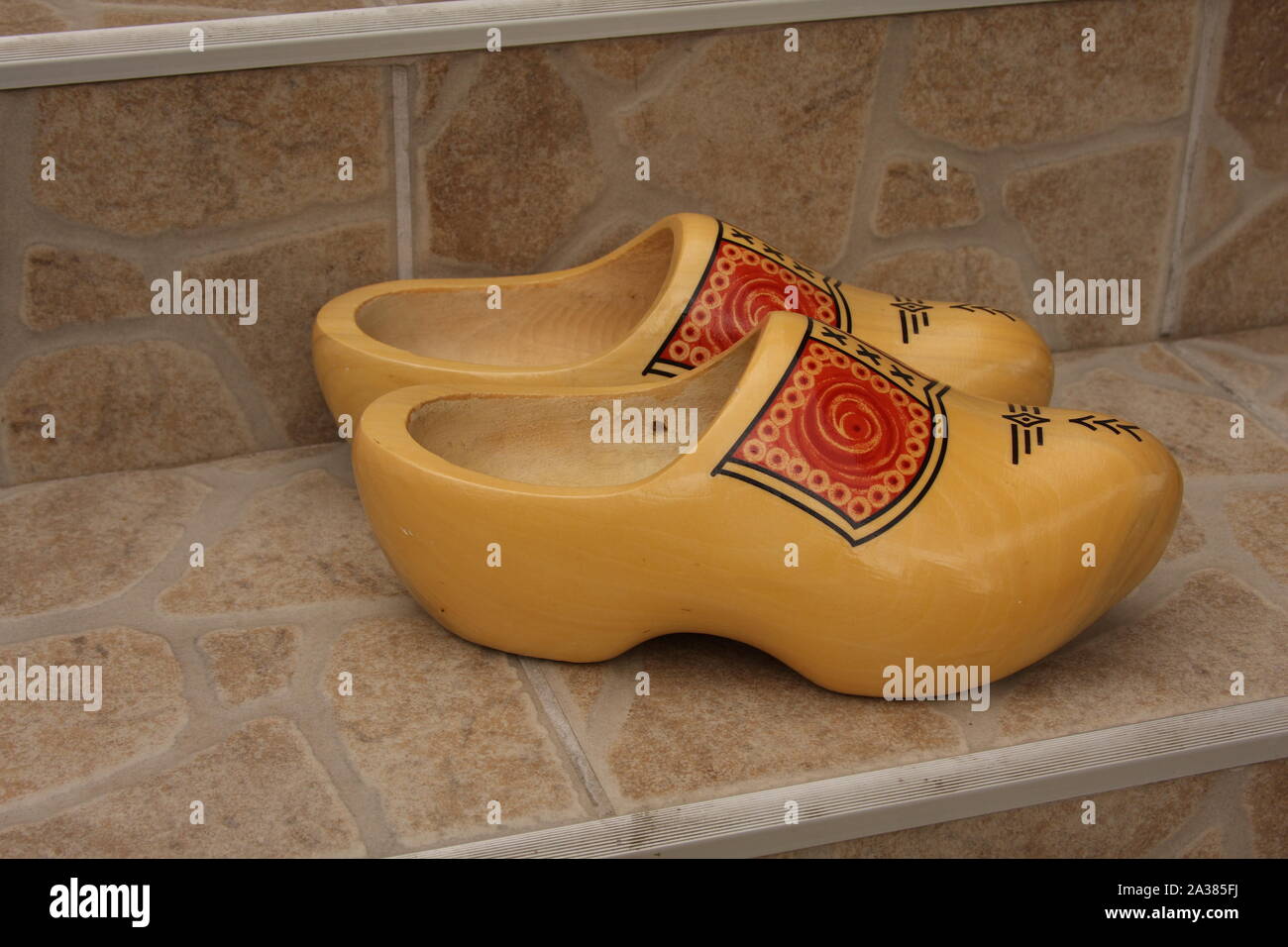 new wooden shoes from Holland Stock Photo Alamy