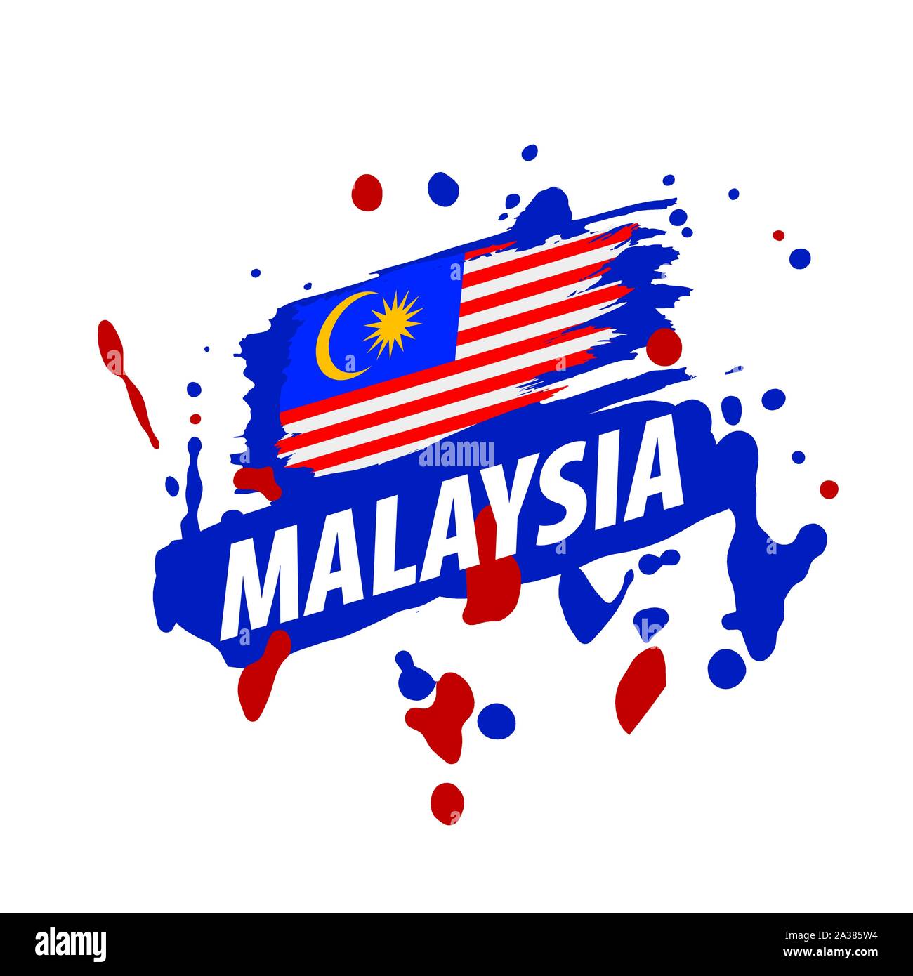 Malaysia flag, vector illustration on a white background Stock 