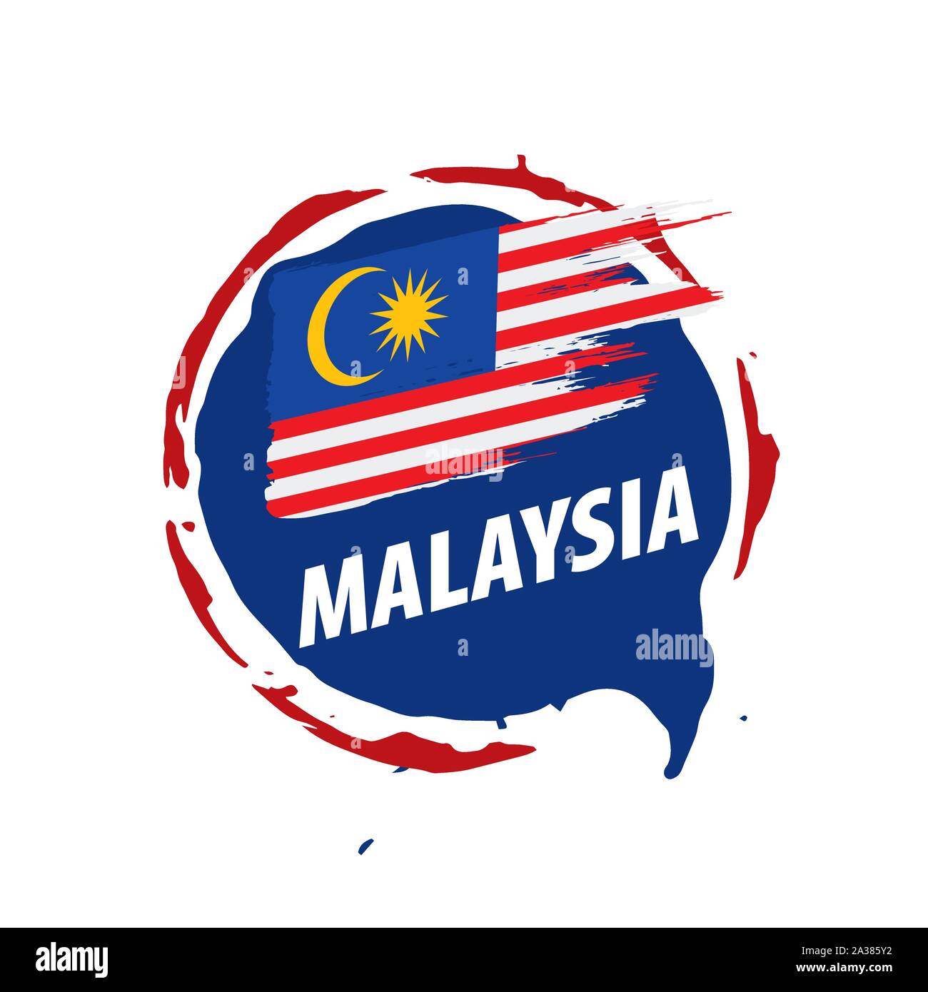 Malaysia flag, vector illustration on a white background Stock 