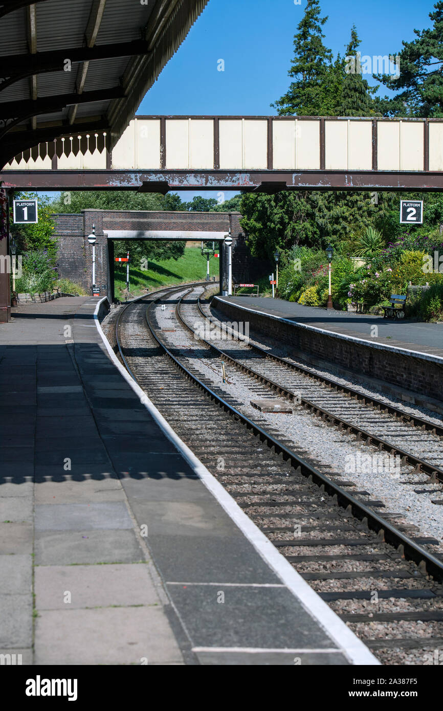 Heritage train station at in Gloucestershire, England, UK Stock Photo Alamy