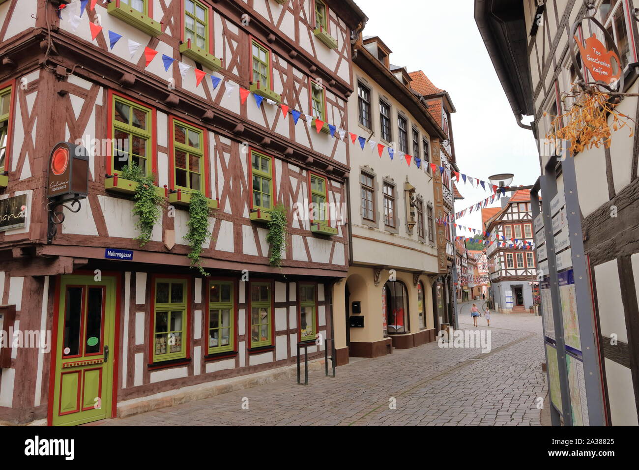 August 8 2019 - Schmalkalden, Thuringia, Germany: Parts of the historical town Stock Photo