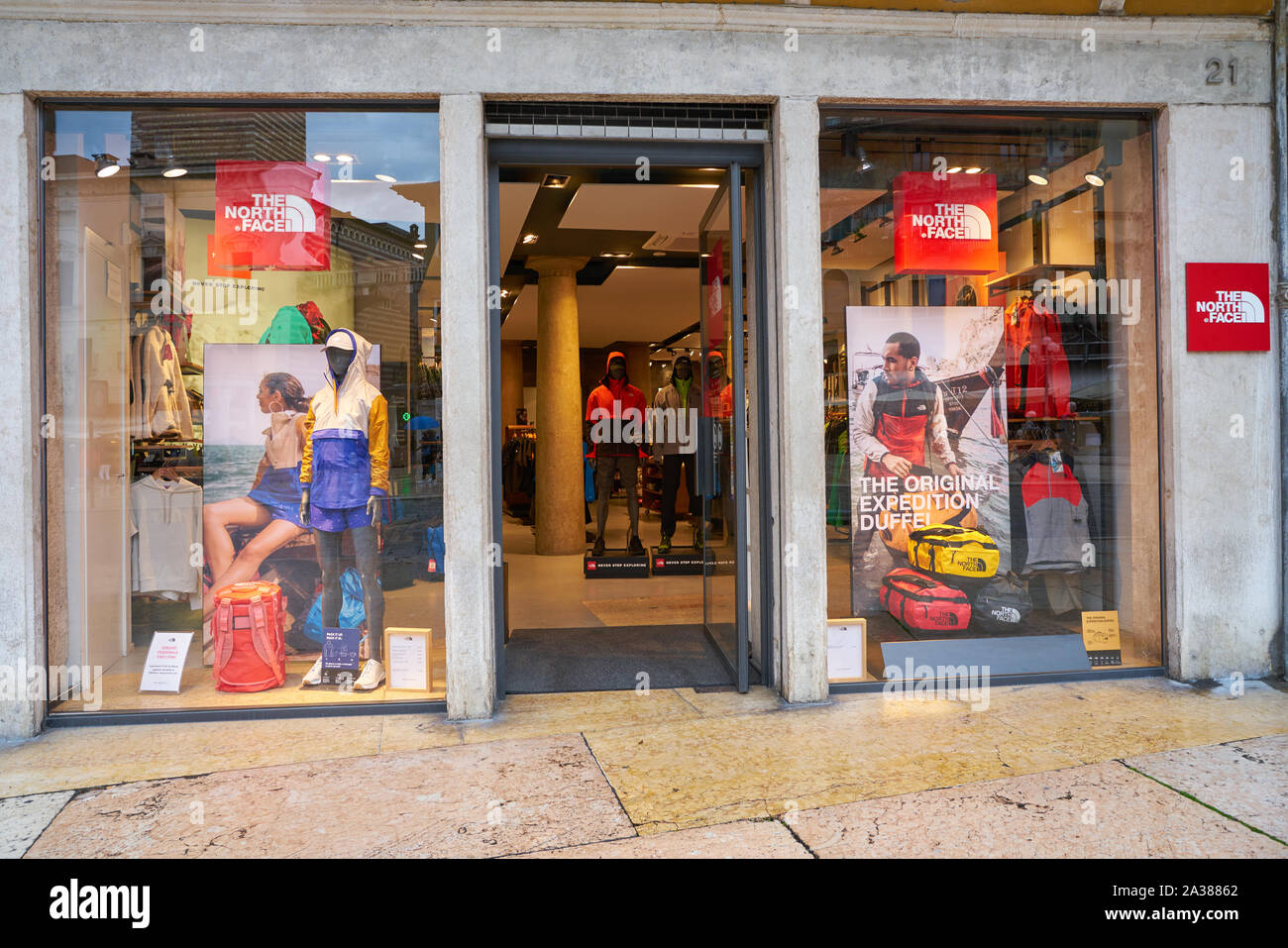 VERONA, ITALY - CIRCA MAY, 2019: entrance to The North Face store in Verona.  The North Face is an American outdoor recreation product company Stock  Photo - Alamy