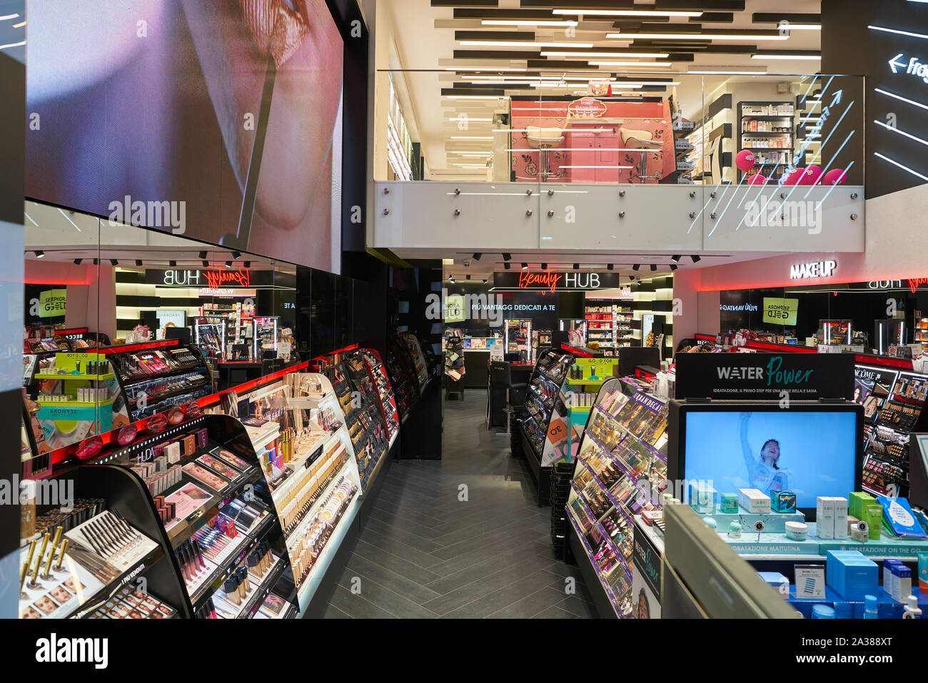 VERONA, ITALY CIRCA MAY, 2019 interior shot of Sephora store in