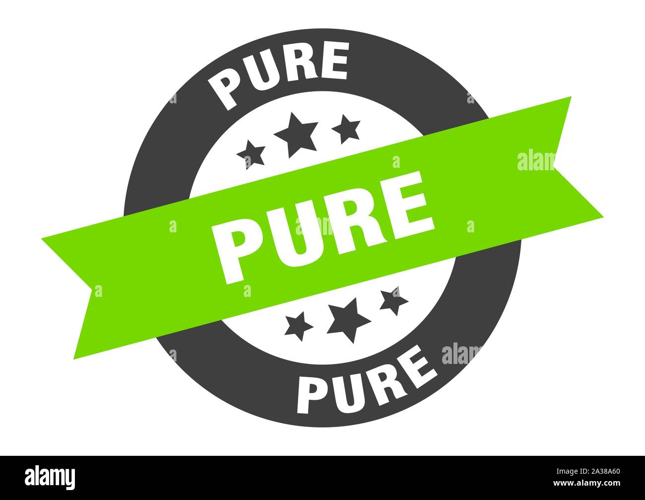 Pure stamp round ribbon hi-res stock photography and images - Alamy