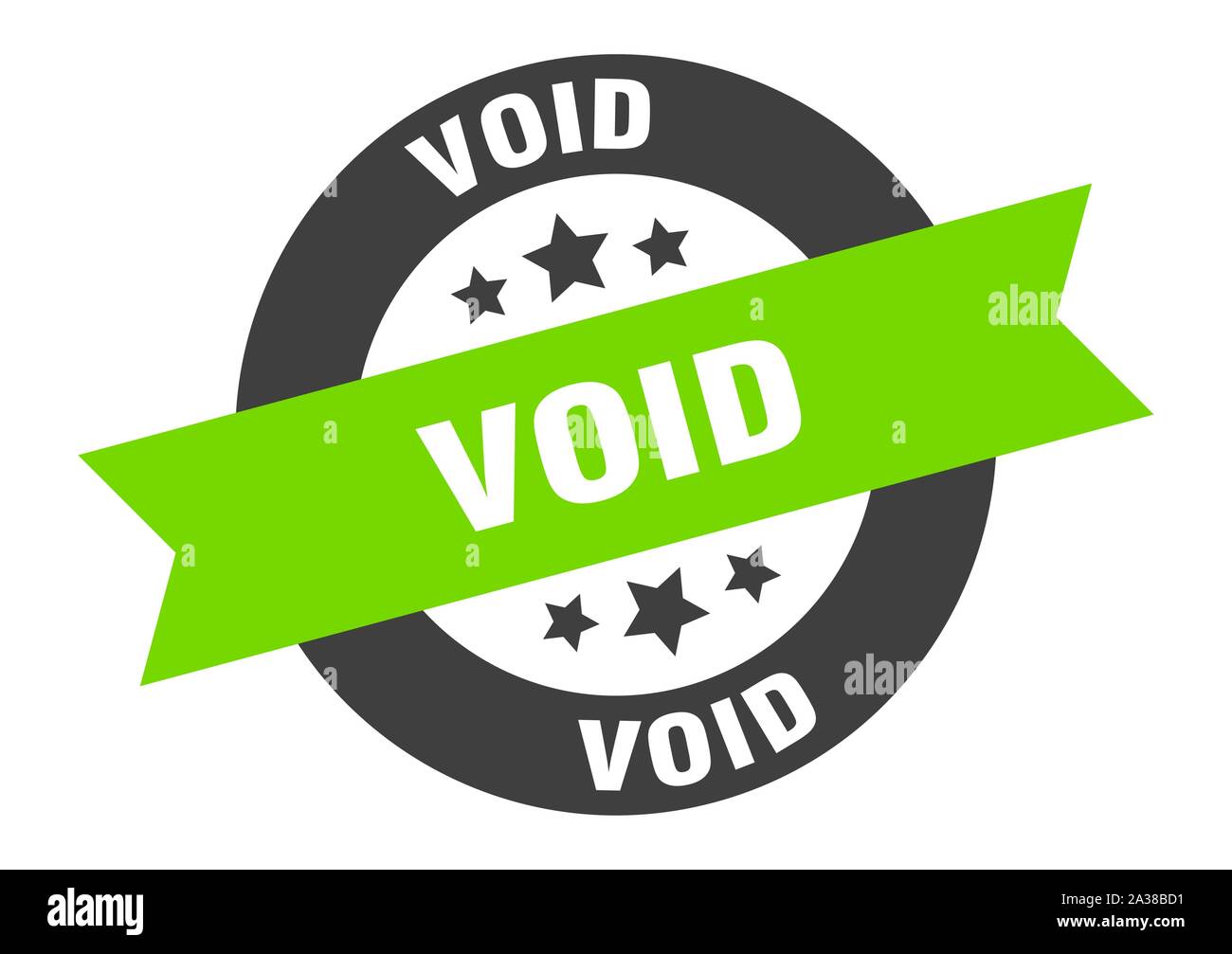 void sign. void black-green round ribbon sticker Stock Vector