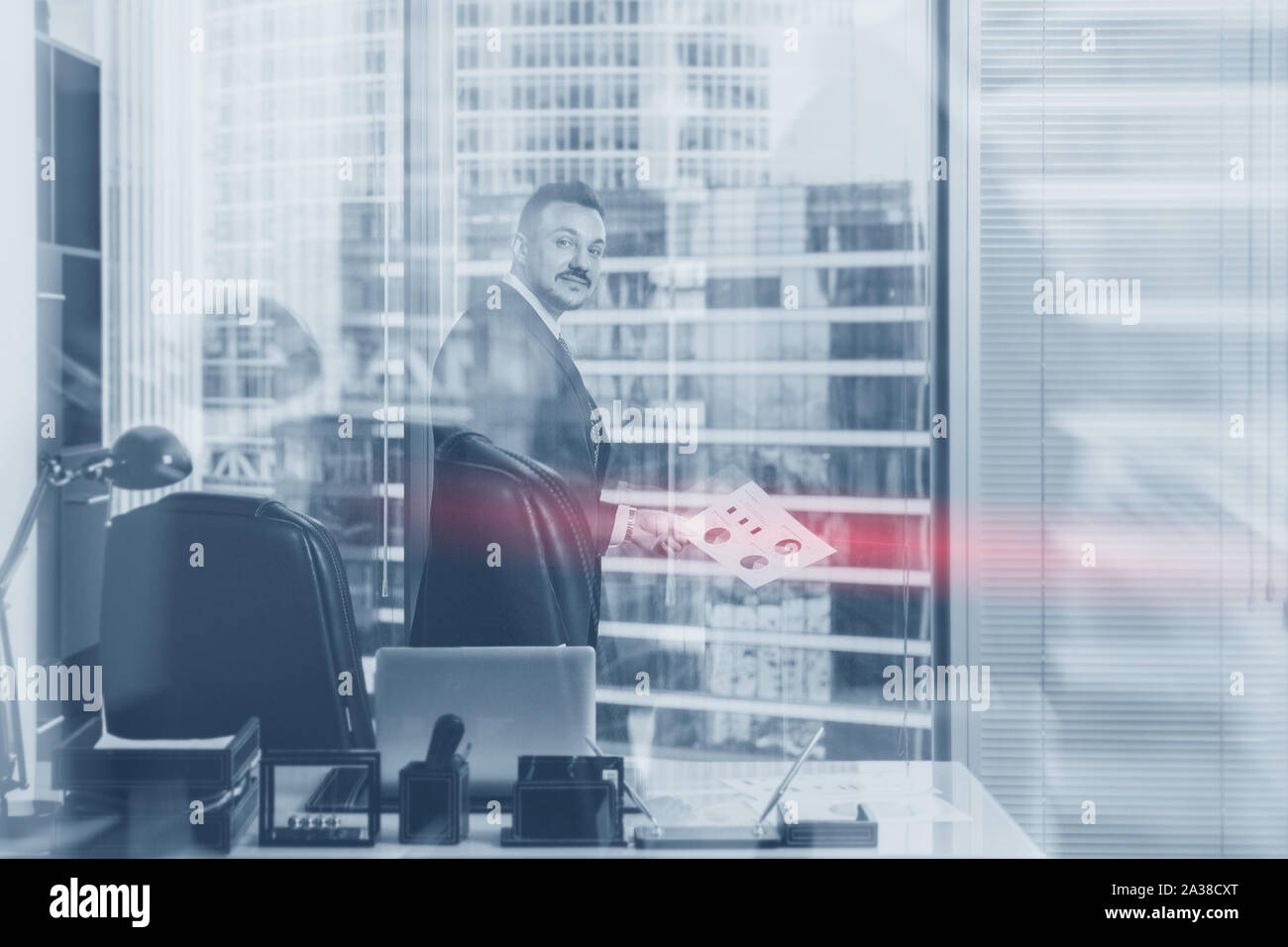 successful business team discussing business plan. Stock Photo