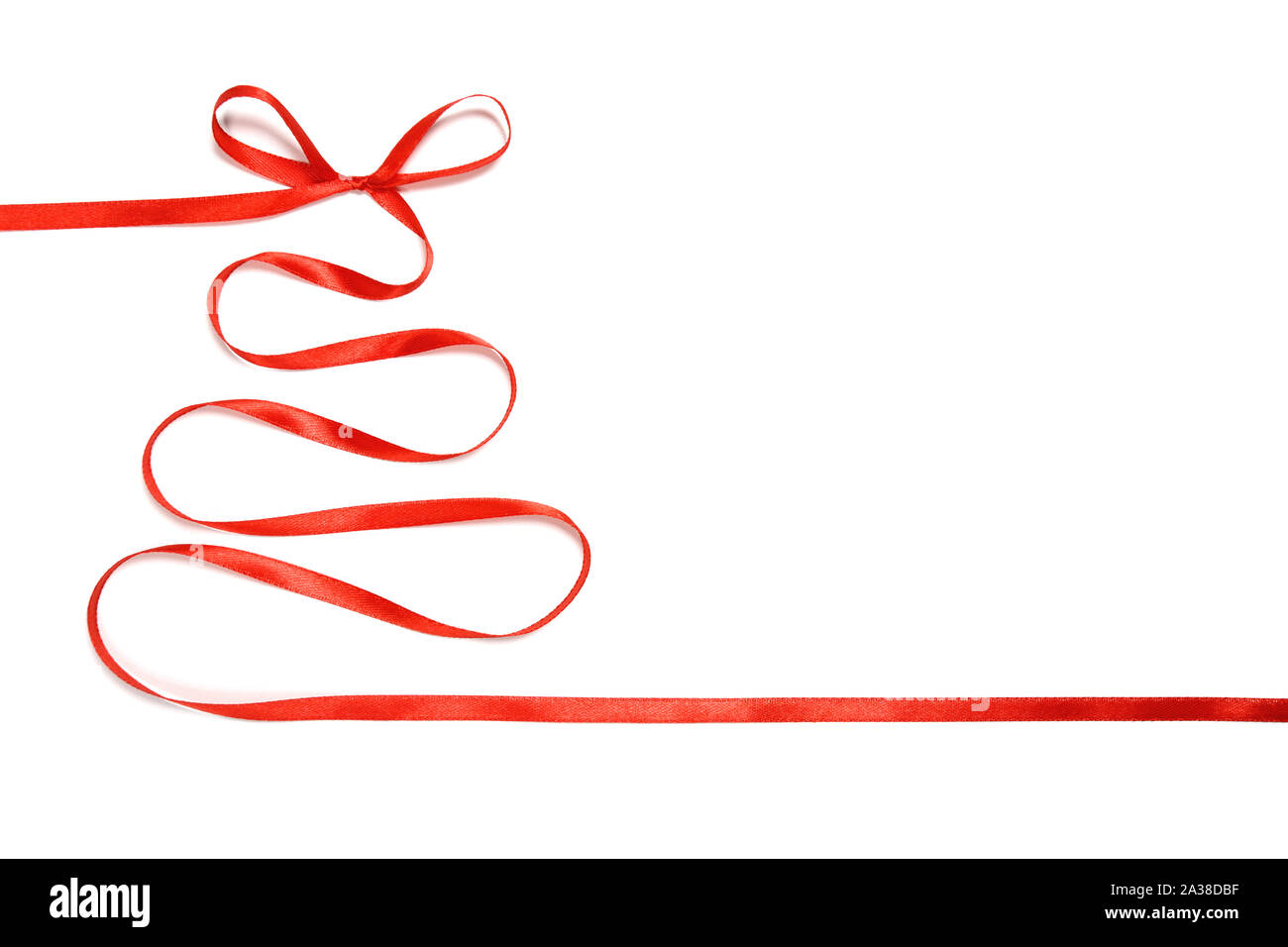 Red ribbon christmas tree isolated on white background Stock Photo Alamy