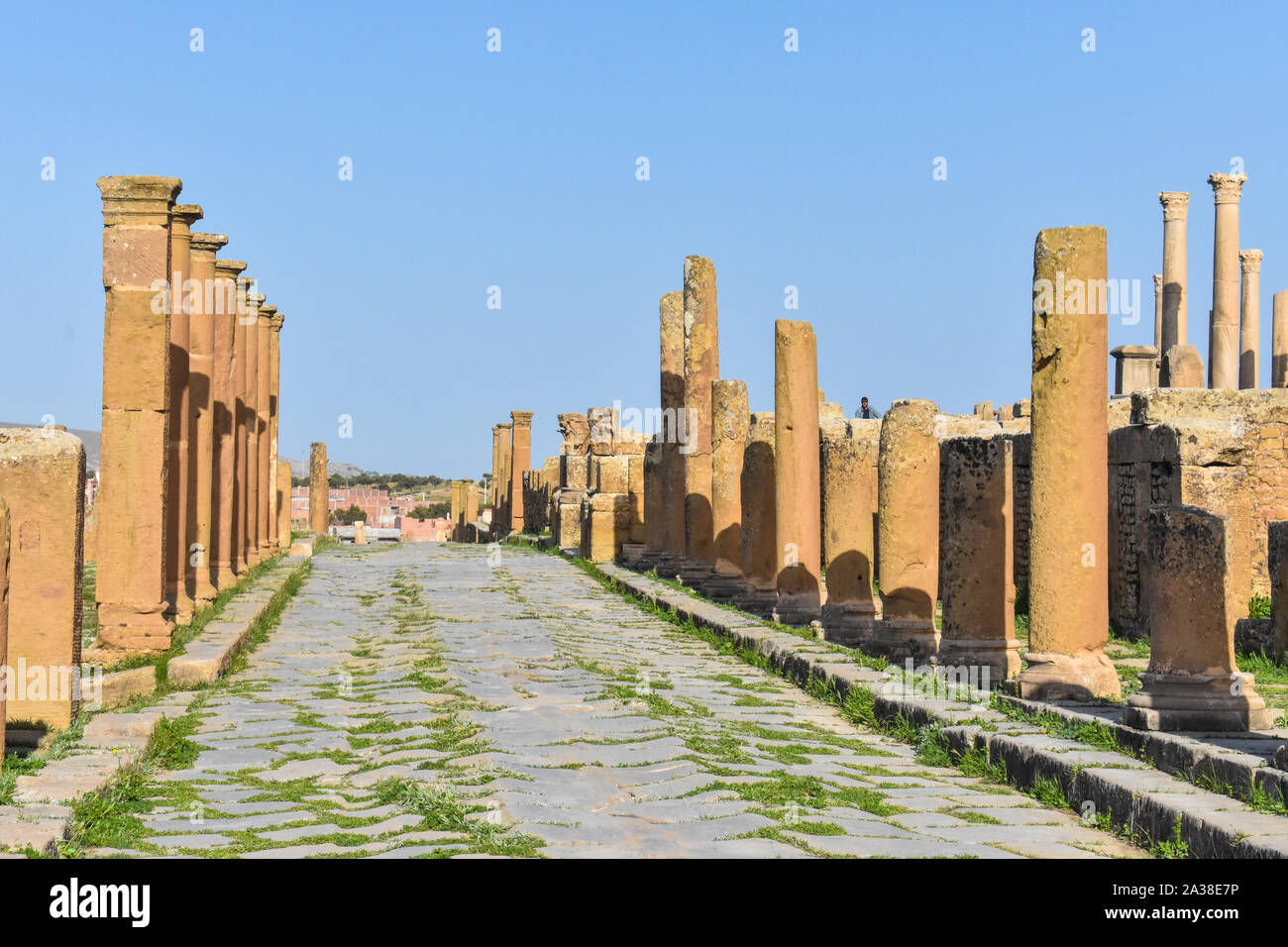 The Ancient Roman City of Timgad in Batna, Algeria, Built around 100 AC Stock Photo