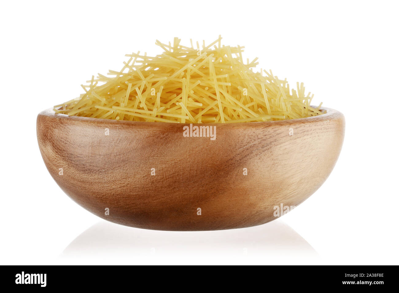 Pasta in a wooden bowl isolated on white background Stock Photo Alamy