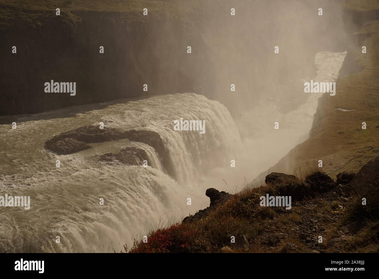 Gullfoss waterfall in Iceland Stock Photo