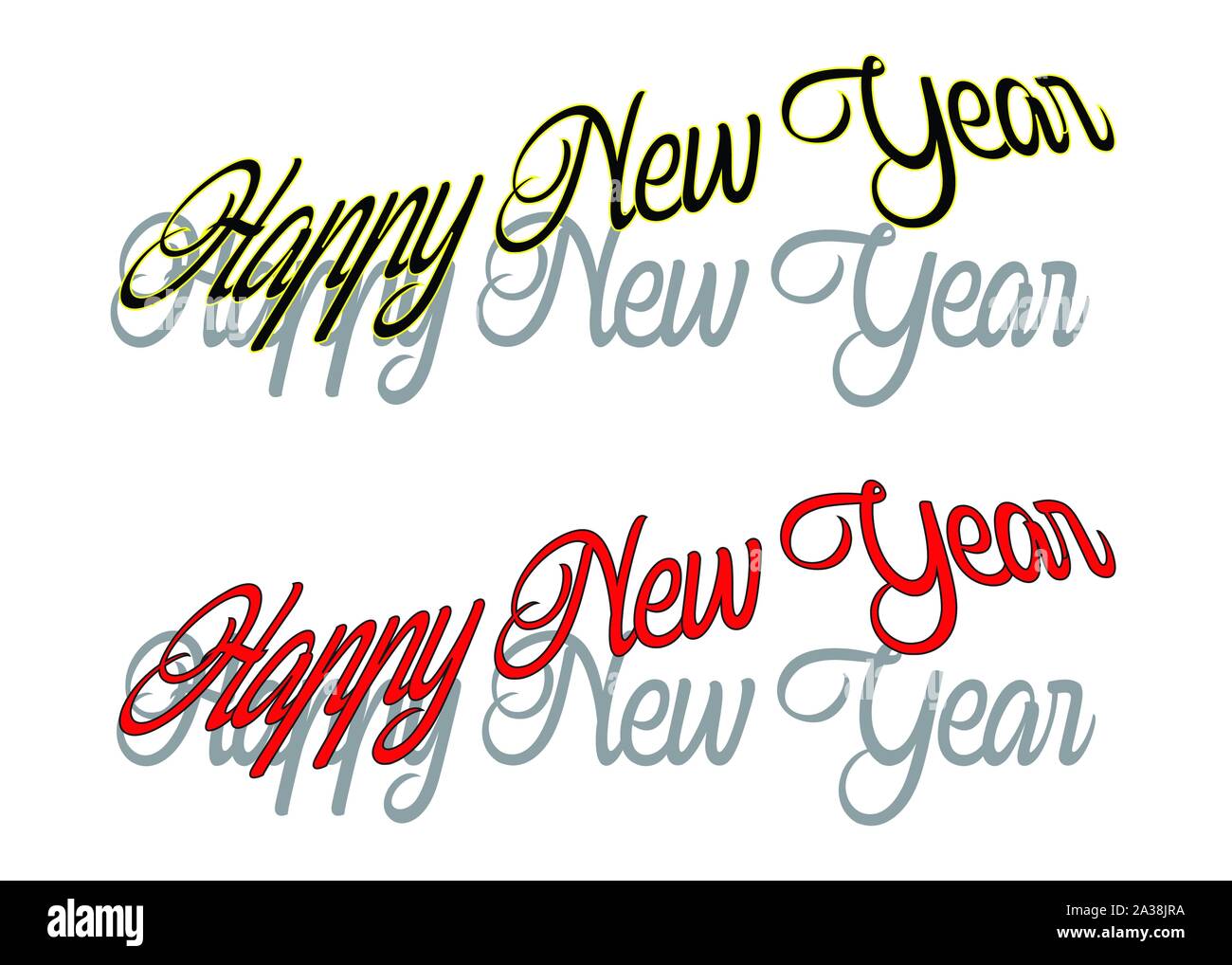 Happy New Year writes with shadow - Vector Stock Vector