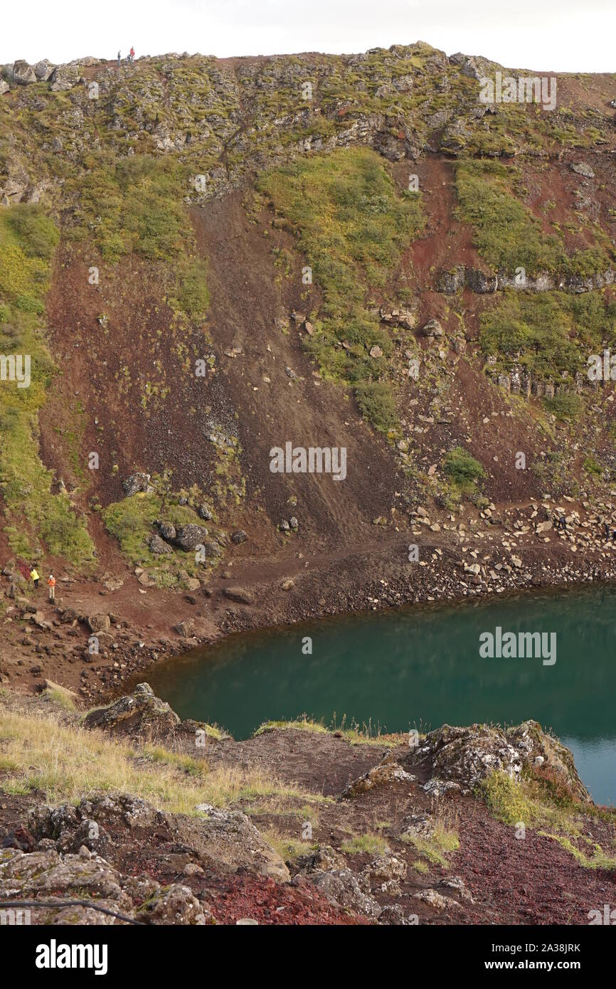 Kerio volcanic crater lake in Iceland Stock Photo