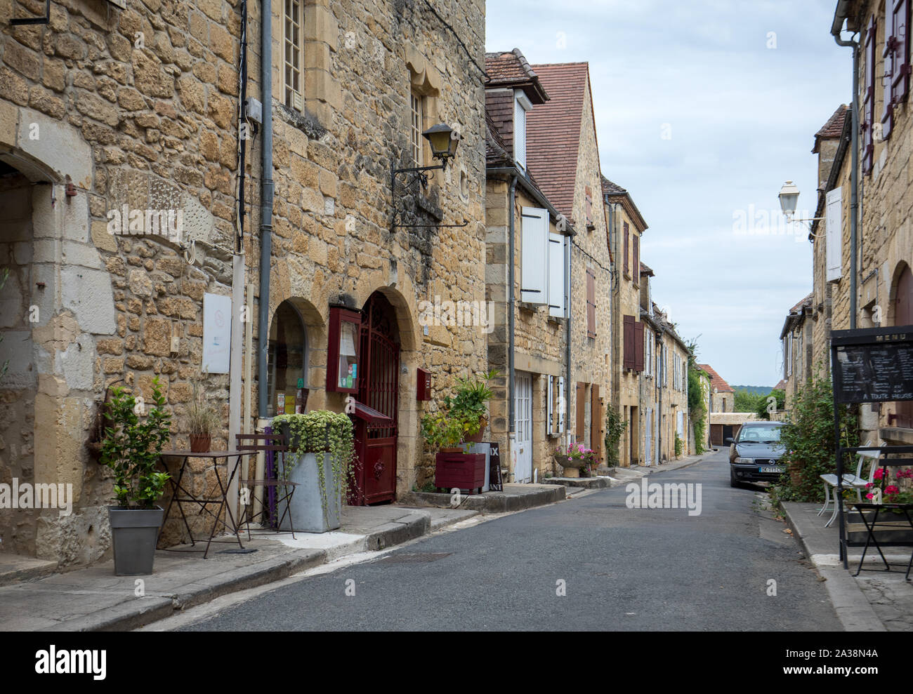 Domme, France September 5, 2018 Street of Domme, a beautiful