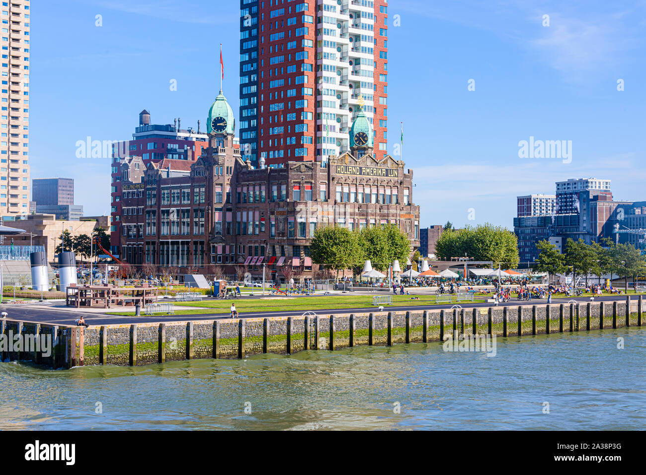 The old Holland Amerika Lijn (Holland America Line) building, now Hotel New York, surrounded by The old Holland Amerika Lijn (Holland America Line) building, now Hotel New York, surrounded by