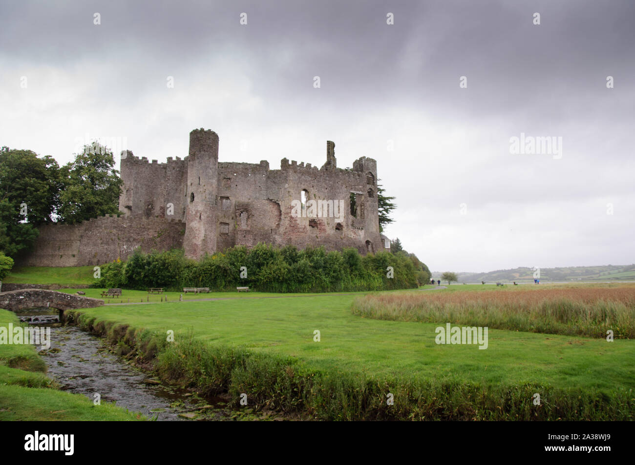 Laugharne, a town located on the south coast of Carmarthenshire, Wales, the home of Dylan Thomas from 1949 until his death in 1953 Stock Photo