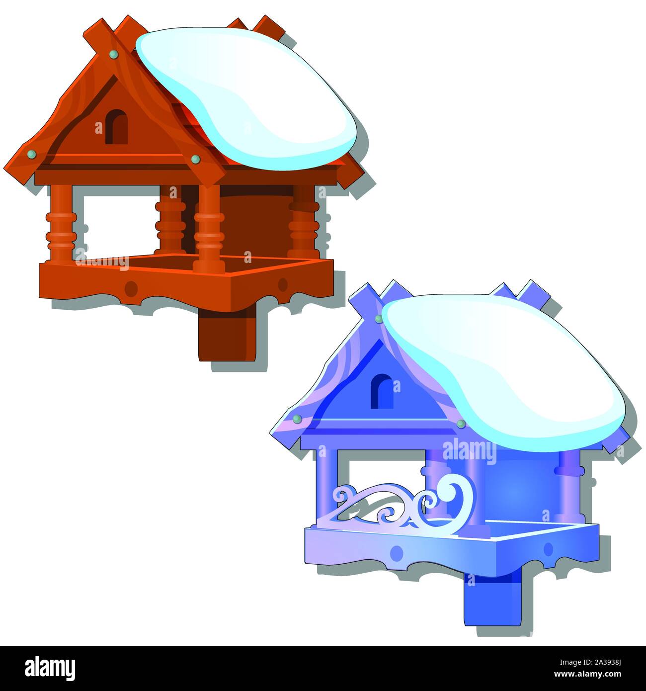 Frost Covered Bird Feeder Stock Photos Frost Covered Bird Feeder