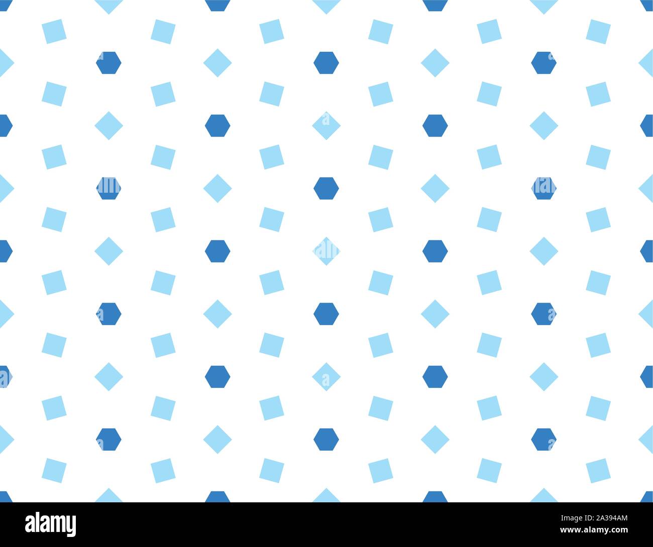 Vector seamless geometric pattern. Shaped blue hexagons and squares on ...